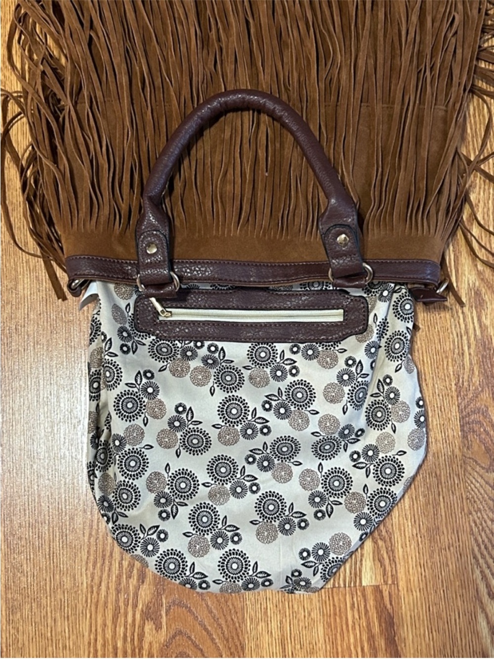 Western Brown Fringe Tote Bag - Picture 7 of 8